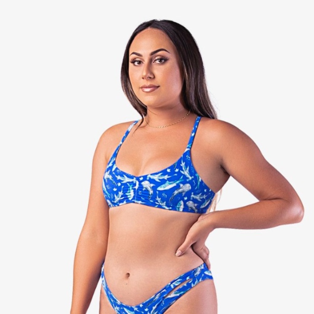 RARE Fused Hawai’i Kohanaiki Blue Snake Skin Top